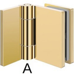 Wall-Glass  Hinge S101 with Masking Caps/ Brass Polish 