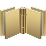 Glass-Glass  Hinge S101 with Masking Caps/ Brass Polish 
