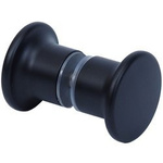 Ø 40mm Black Knob / Matte Black, Brass Polish