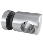 Flat Back Crossbar Holder for Ø16 pipe with Glass Point Fixing 25/M6/ AISI 304/ SATIN