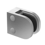 50x40 Balustrade Flat Back Clamp with Safety Pin  6-10,76 mm glass / Satin