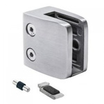 65x55 Balustrade Flat Back Clamp with Safety Pin  /Satin 12.76, 16.76 mm /Satin