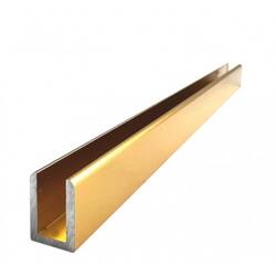 Gold Brushed U Channel for Glass Shower / L=300 cm