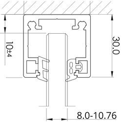 Fixed Glass Panel  30x32 Profile HT-030M for Top Mounting
