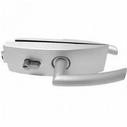 Glass Door Lock with Handle and Cylinder / Al anodized