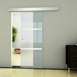 Sliding Clamping Glass Door System with cover – set (SL-200 ) / 3 m, 4 m/ Satin