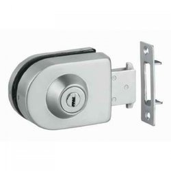 Overlay Glass Sliding Door Lock with Cylinder and Strike Plate / Polish, Satin