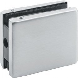 Frameless Overpanel Clamp with Upper Hinge Pin / Satin, Silver