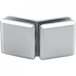 50x50  135° Glass Shower Clamp / Satin, Polished Chrome