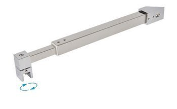 15 mm Square Support Bar Kit / Satin, Polished Chrome