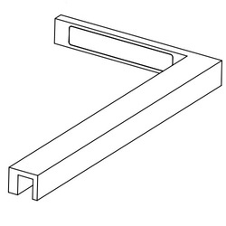 25 x 14 cm  Clamp (Wall-Glass) / Right/  Polish, Black