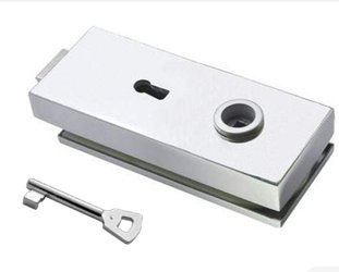Glass Door Single-Action Lock with Key  prepared for Handle /Satin