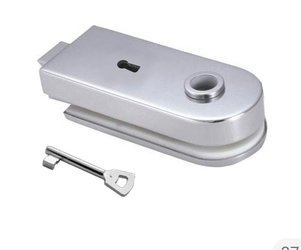 Glass Door Single-Action Lock with Key  prepared for Handle /Satin