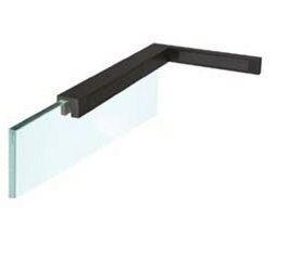 22 x 14 cm Clamp (Wall-Glass) / Left/ Polish, Satin, Black