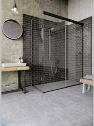 WALL-GLASS Shower Sliding Door Set/Polish, Satin, Black, Gold