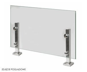 40 mm  Minipost, H=255mm, glass 8-17,52mm AISI 304, SATIN