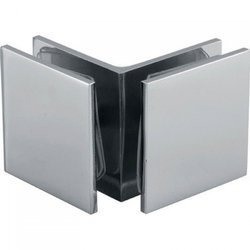 45 mm Square  90° Connector (Glass-to-Glass) / Chrome Polish