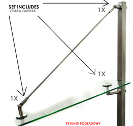 Canopy Fixing Set Ø 60mm, AISI 316, SATIN