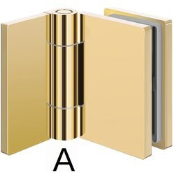 Wall-Glass  Hinge S101 with Masking Caps/ Brass Polish