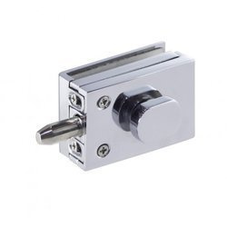 Overlay Glass Door Lock with Cylinder /  Satin, Polish